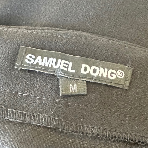 Samuel Dong Black Zipper Dress, Crepe Mini Dress, Size Medium - Picture 5 of 6